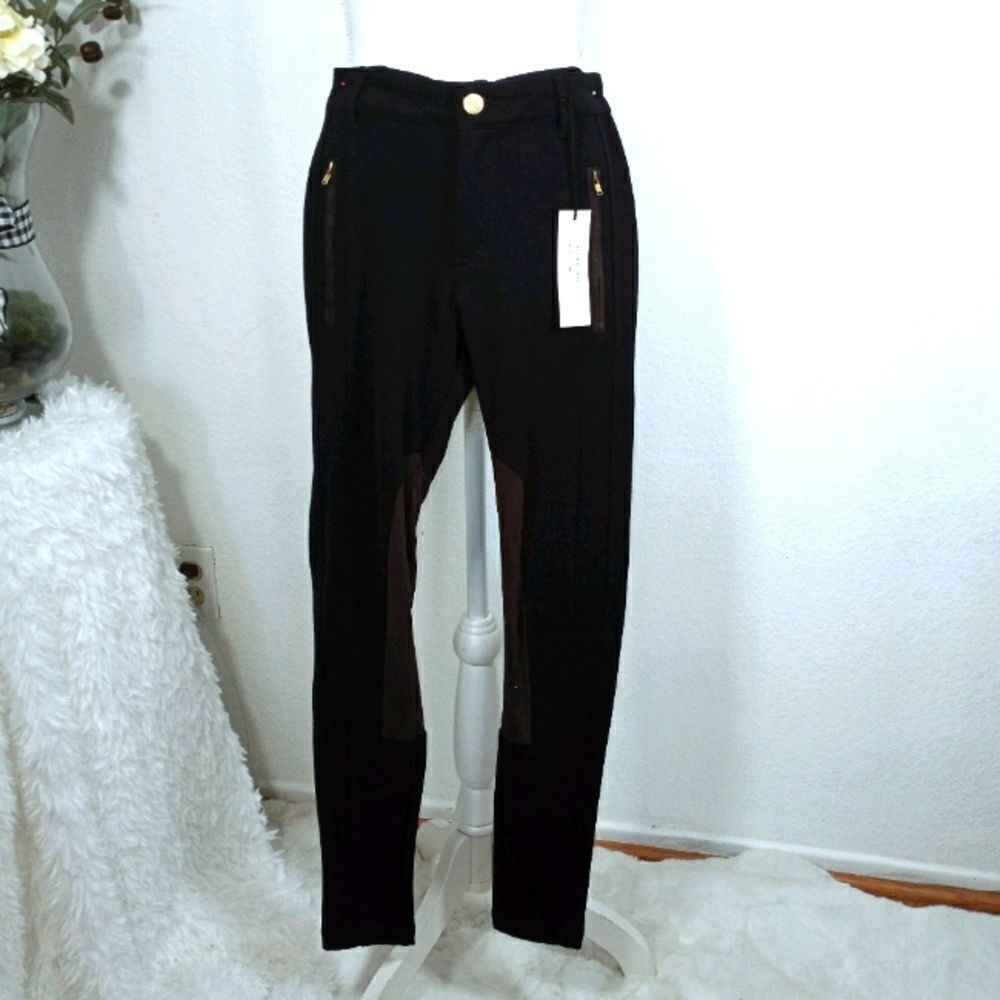 CISONO BLACK JEGGINGS FAUX SUADE SZ.S NWT
